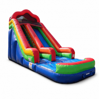 18FT Water Slider Multicolor, water slide rental, party rentals near me, bounce house rental, summer party ideas, event equipment, backyard party, kids party ideas, inflatable rental, Lake County IL events, professional setup