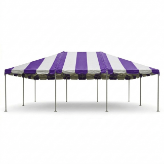 20x30 Striped Purple Frame Tent Rental, event planning, party supplies, equipment rental, celebration, party rentals near me, professional setup